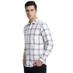 Premium Fabric White Checked Shirt For Men